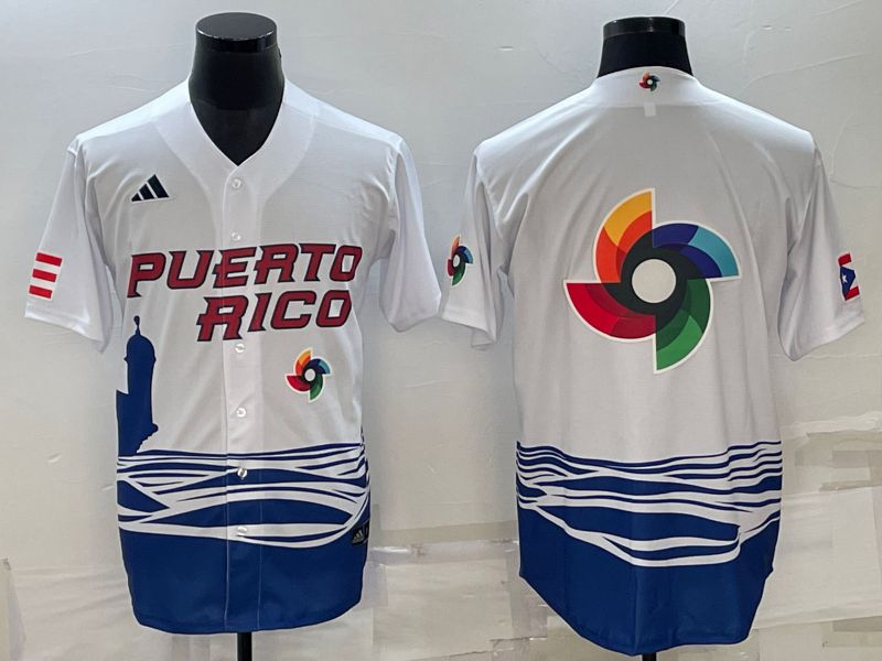 Men 2023 World Cub Blank White MLB Jersey7->more jerseys->MLB Jersey